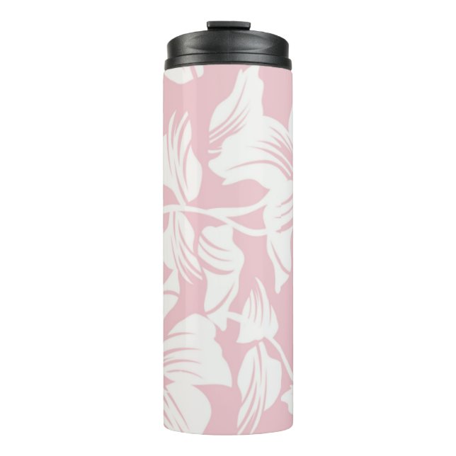 Termo Flor tropical rosa y blanca (Anverso)