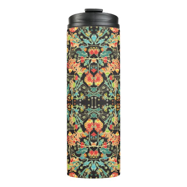 Termo Flora abstracta caótica vintage sin foco (Anverso)