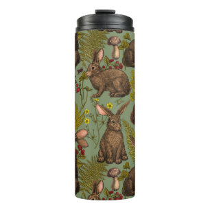 Termo Flora de conejos y bosques Tumbler térmico