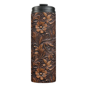 Termo Floral bohemiana marrón occidental