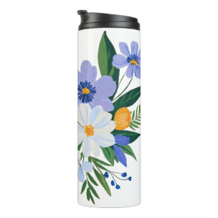 Termo Floral Bouquet Purple Naranja