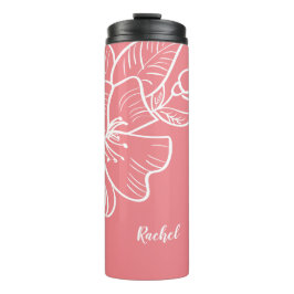 Termo Floral Crear su propio nombre Bebida de coral botá