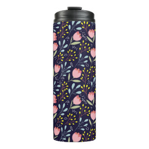 Termo Floral Cuta: Patrón de flores de colores.
