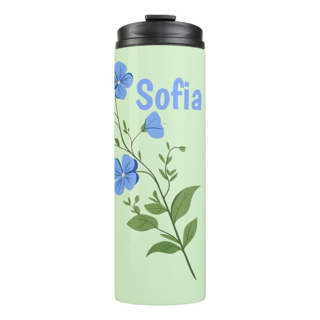 Termo Floral daisy modern personalized cute elegant blue (Anverso)