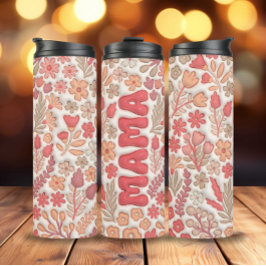 Termo Floral de Boho Rojo