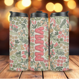 Termo Floral de boho verde