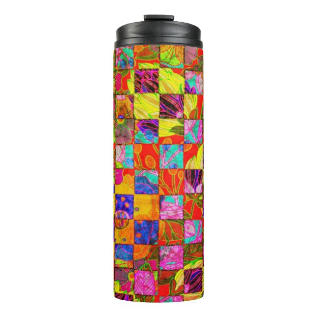 Termo floral de cuadros bohemio (Anverso)