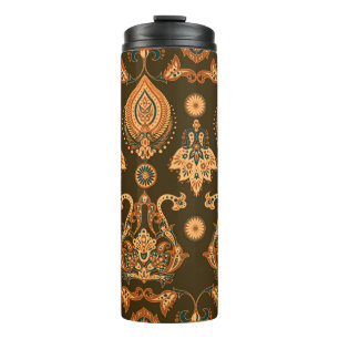 Termo Floral de damasco: estilo de vintage sin foco