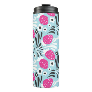 Termo Floral de fresa: Berry rosa sin foco.