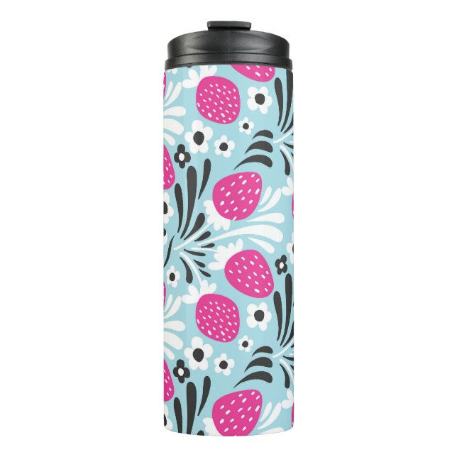 Termo Floral de fresa: Berry rosa sin foco. (Anverso)
