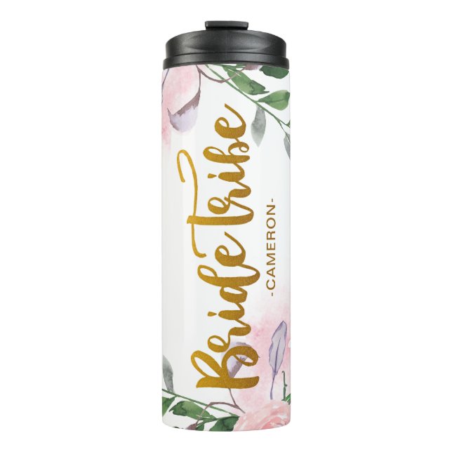 Termo Floral de la tribu de novias y oro falso con nombr (Anverso)