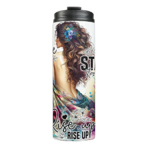 Termo Floral de mujer empoderada   Cotizaciones inspirad