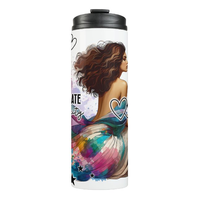 Termo Floral de mujer empoderada | Cotizaciones inspirad (Anverso)