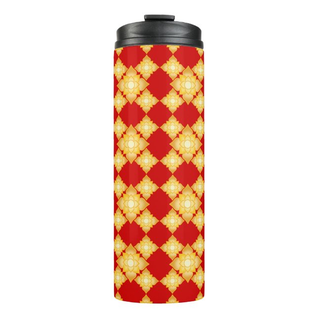 Termo Floral de oro elegante (Anverso)