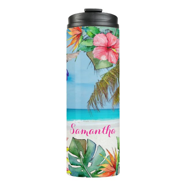 Termo Floral de paraíso tropical hawaiano (Anverso)