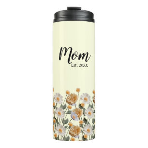 Termo Floral de regalo de mamá personalizada por primera
