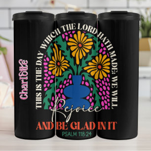 Termo Floral de vidrio manchado retro