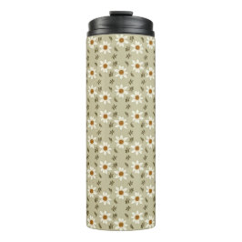 Termo Floral decorativa en blanco y beige