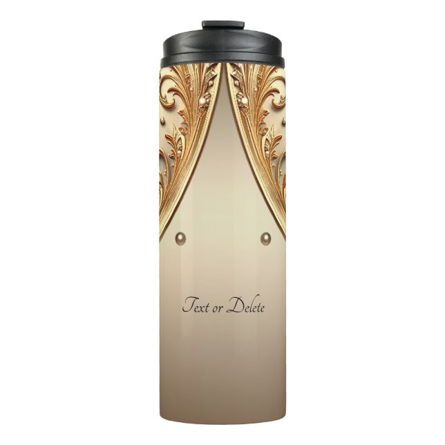 Termo Floral Dorado Ornate (Anverso)