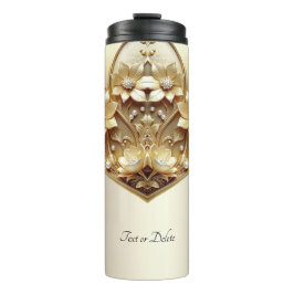 Termo Floral Dorado Ornate Moderno