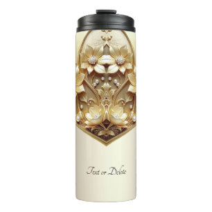 Termo Floral Dorado Ornate Moderno