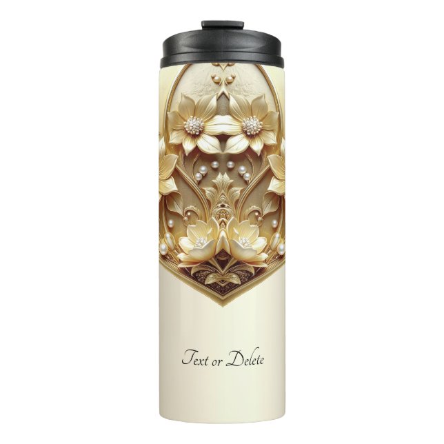 Termo Floral Dorado Ornate Moderno (Anverso)