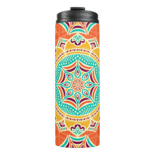 Termo Floral Étnica: Encantador Diseño Sin Marea.