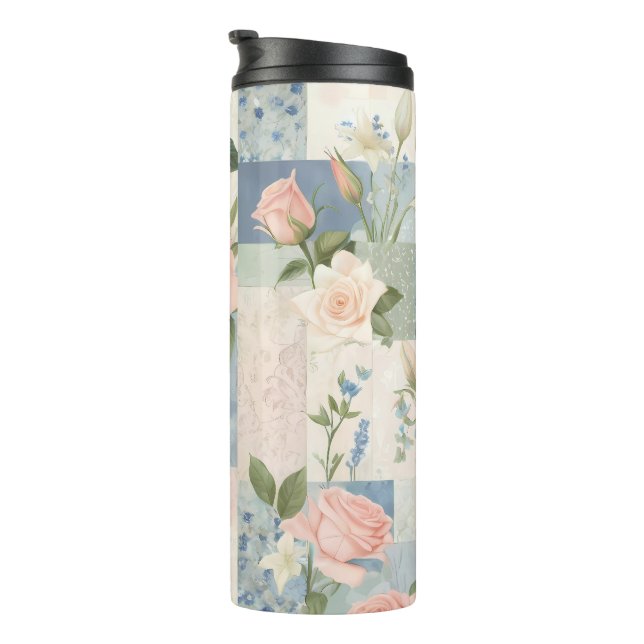 Termo Floral Femenina suave rosa y azul (Rotado hacia la derecha)