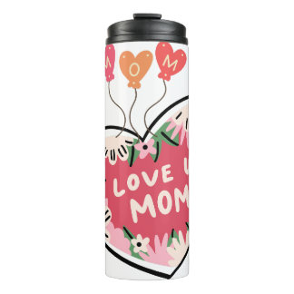 Termo floral Heart "Love U. Mom" tumbler