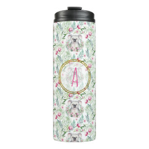 Termo Floral KOALA BEAR Monograma Chicas de dormitorio N