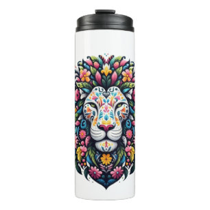 Termo Floral Lion Silhouette