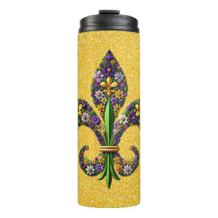 Termo Floral Mardi Gras fleur de lis