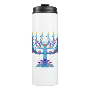 Termo floral menorah hanukkah