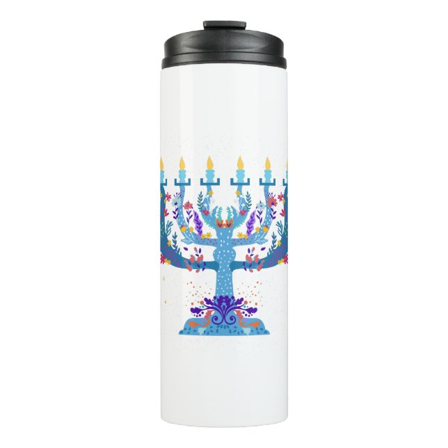 Termo floral menorah hanukkah (Anverso)