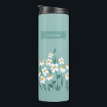 Termo Floral moderna margarita azul girasol elegante ele<br><div class="desc">Diseño elegante y elegante de estilo floral de estilo margarita azul oscuro.</div>