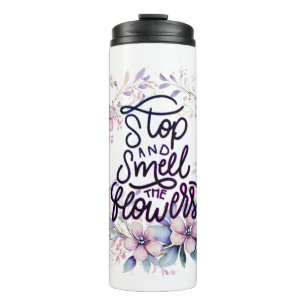 Termo Floral morado detente y huele las flores