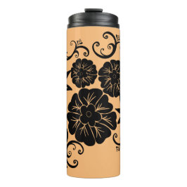 Termo Floral negra boho moderna en el Tumbler termal de