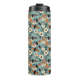 Termo Floral Patchwork Halloween Bats & Flowers