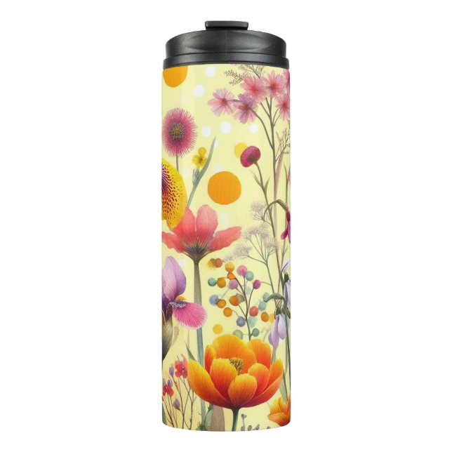 Termo Floral Pattern Travel Tumbler Cup  (Anverso)