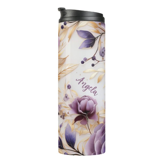 Termo Floral Purple Y Gold Personalizados (Rotado hacia la derecha)