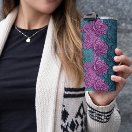 Termo Floral púrpura 3D