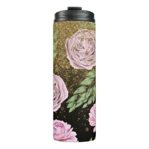 Termo *~* Floral Purpurina Rubor Lavender PEONY Gold
