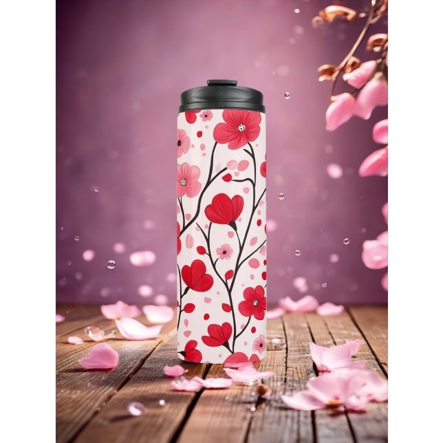 Termo Floral roja romántica (Subido por el creador)