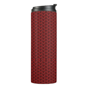 Termo Floral rojo y negro muestra el Tumbler térmico