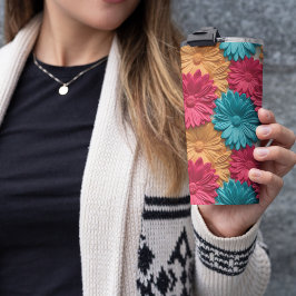 Termo Floral rosa 3D