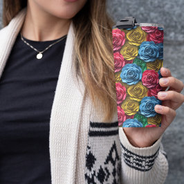 Termo Floral rosa 3D