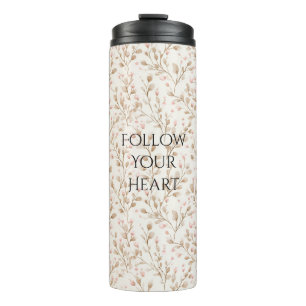 Termo Floral Rosa Beige Rosado