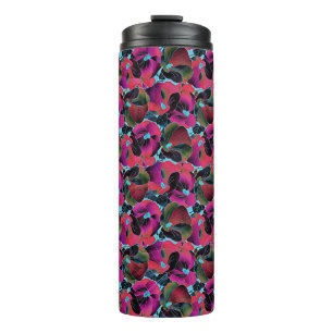 Termo Floral rosa brillante