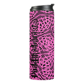 Termo floral rosa y negro pinkblackanista