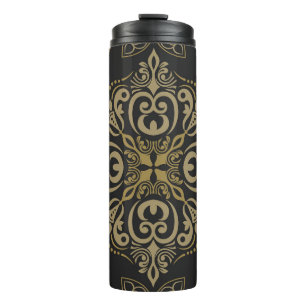Termo Floral sin costuras, vintage, diseño botánico.